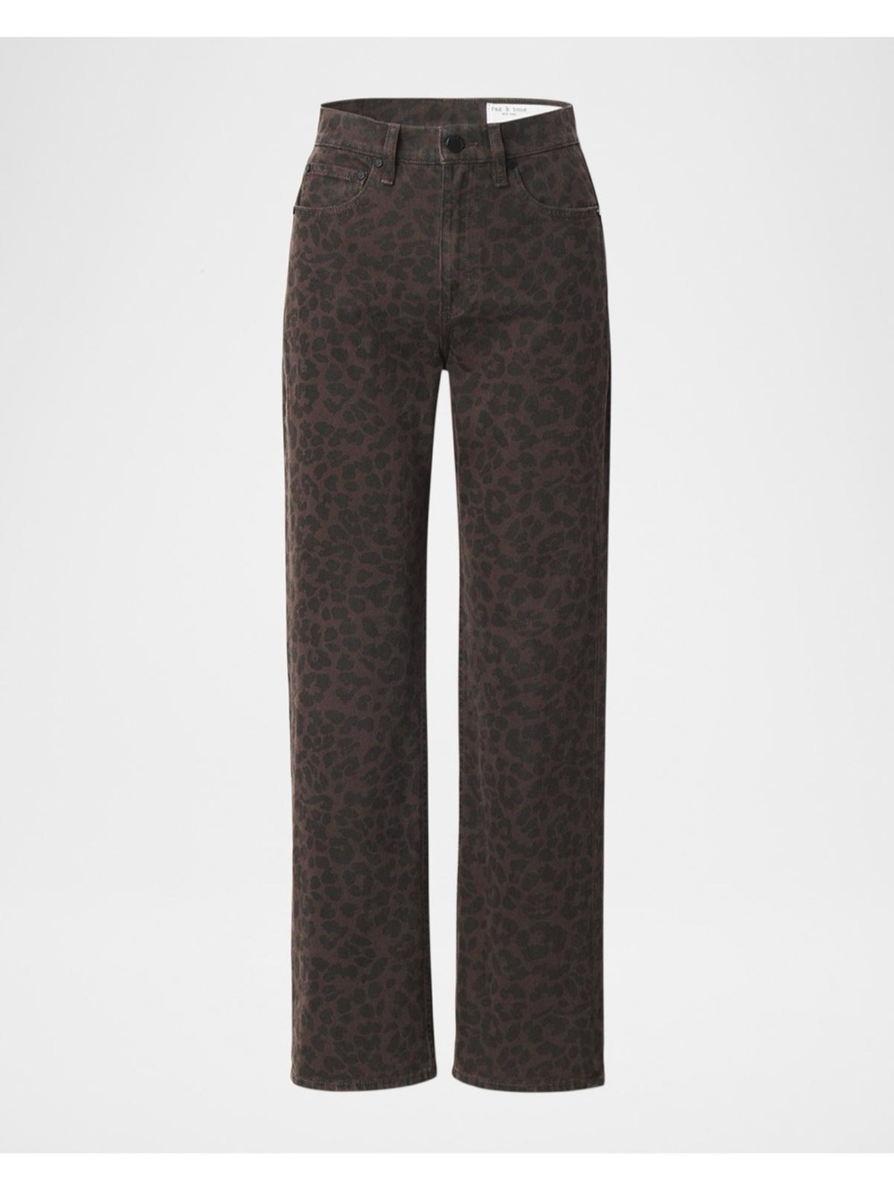 rag & bone Brown Leopard Straight Leg Jeans